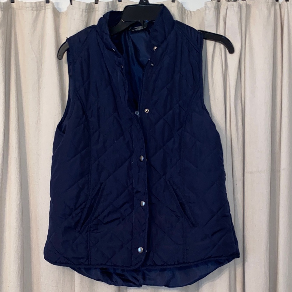 New Directions Dark Blue Quilted Vest
